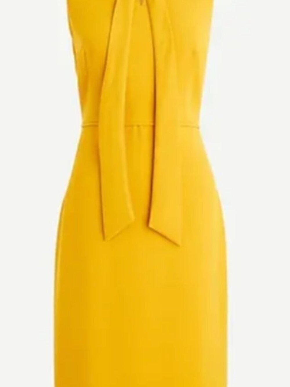 J. Crew Marigold Yellow Tie-Neck Cap Sleeve Sheath Dress - 10